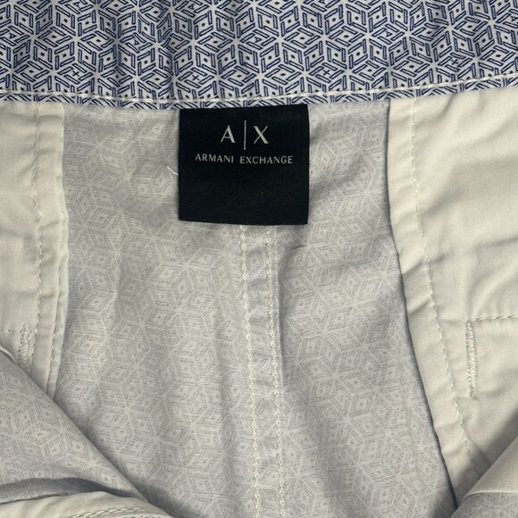 Armani Exchange A|X Men's Size 38 Blue Geometric Print 9" Inseam Chino Shorts - Picture 4 of 8